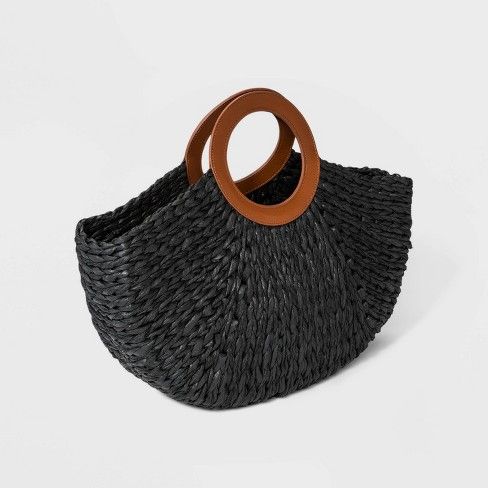 Wooden Handle Tote Handbag - Who What Wear™ Black | Target