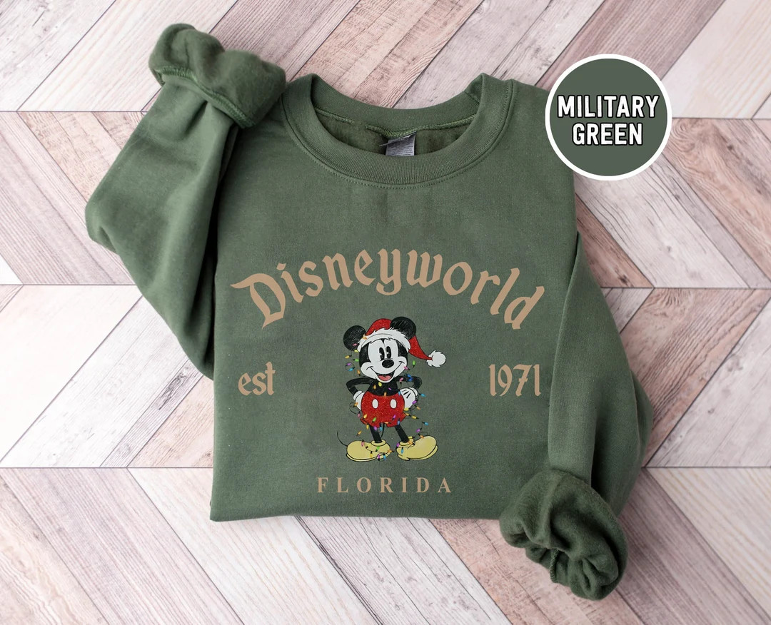 Disneyworld Christmas Sweatshirt Disney Mickey Minnie - Etsy | Etsy (US)