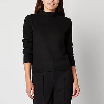 Worthington Womens Mock Neck Long Sleeve Pullover Sweater | JCPenney