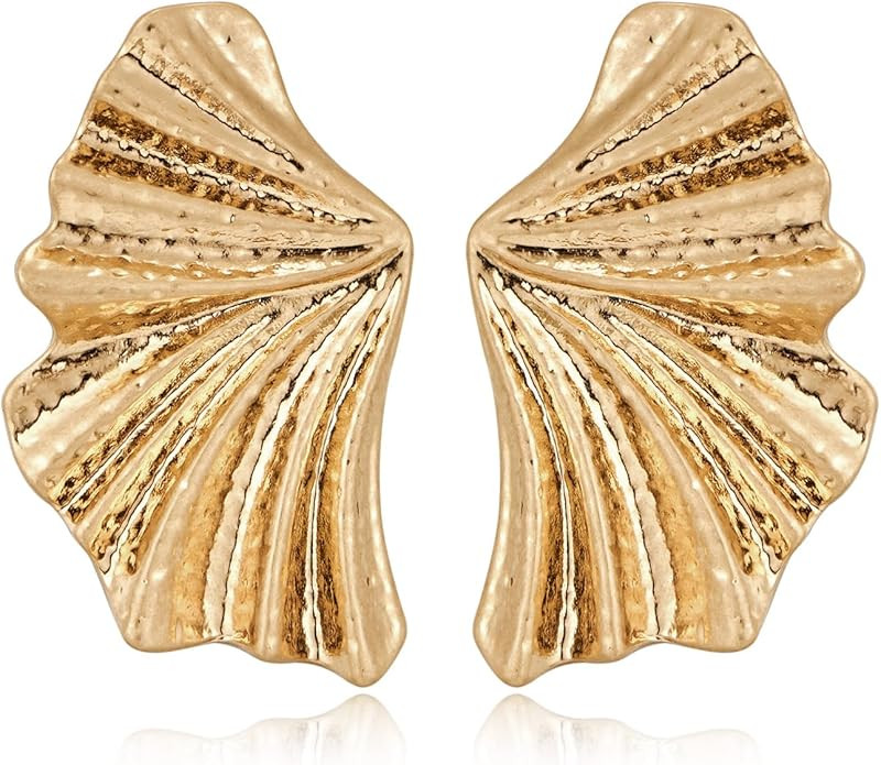 LILIE&WHITE Conch Sell Gold Earrings - Women's Love Knot & Angel Wings Stud Earrings | Amazon (US)