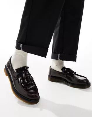 Dr Martens Adrian tassel loafers in cherry red arcadia leather | ASOS | ASOS (Global)