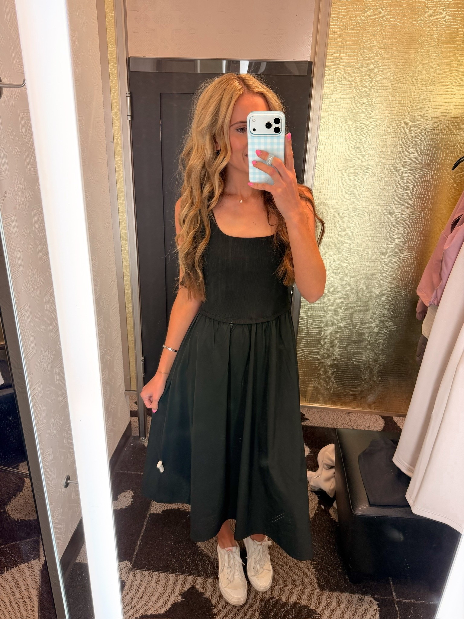 this Zella dress from the Nordstrom sale has been on repeat in my closet since it arrived — the ribbed bodice and full skirt combo is so flattering
Small, 5'9" for reference. Styled with white sneakers

#LTKSaleAlert
