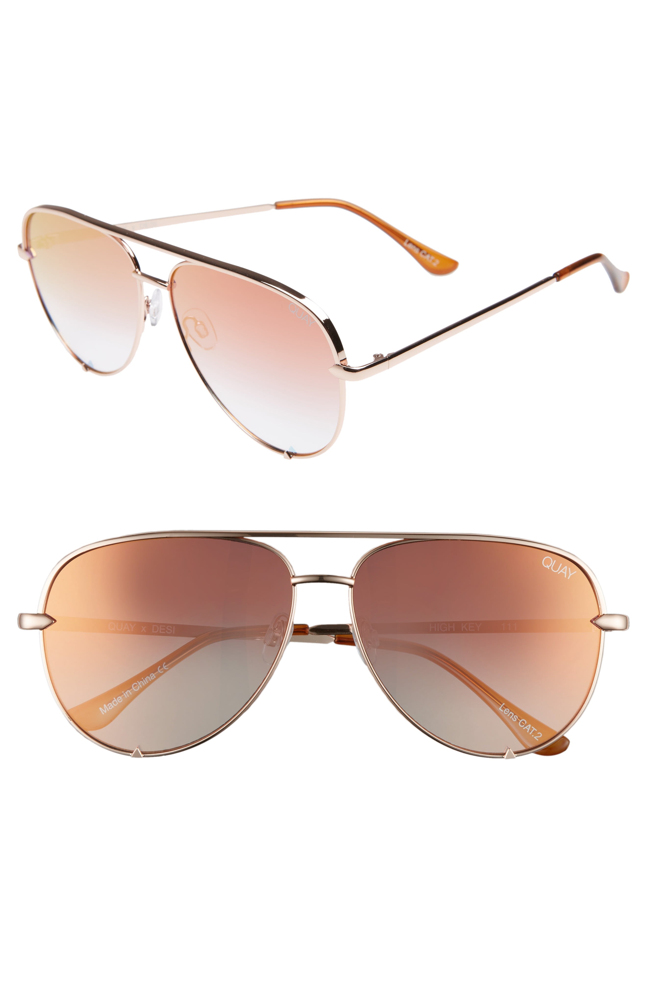 Quay Australia x Desi Perkins High Key 62mm Aviator Sunglasses | Nordstrom