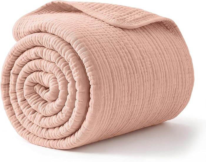Comfy Cubs Muslin Throw Blanket 46\u201d X 68\u201d Blush - Throw Blanket | Amazon (US)