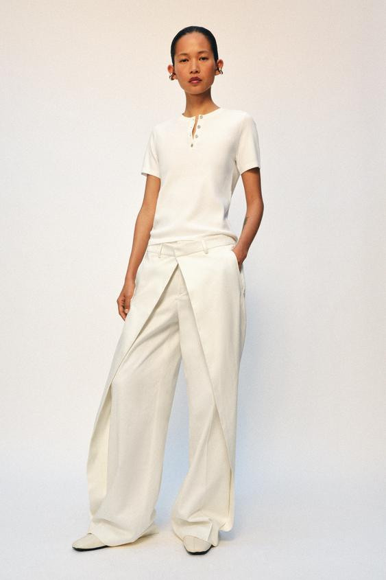 KNIT BUTTON-UP TOP | Zara US