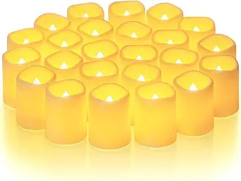Homemory 24 Pack Ivory Flameless Flickering LED Votive Tealights Candles | Battery operated, 200+... | Amazon (US)