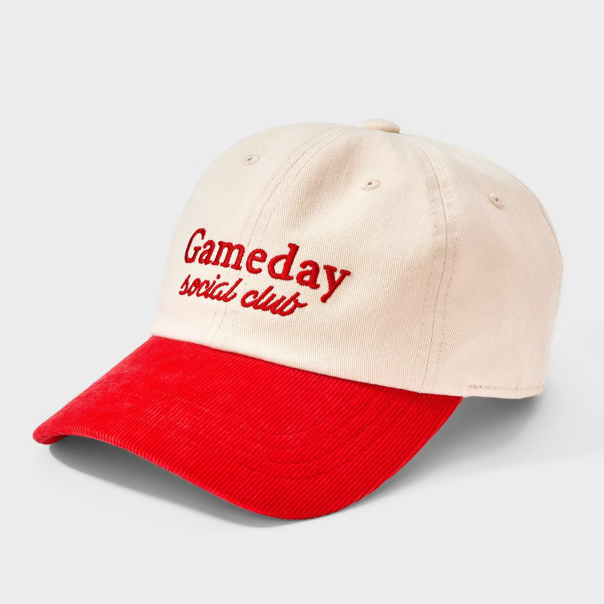 Gameday Social Club Two-Toned Baseball Hat - Universal Thread™ Beige/Red | Target