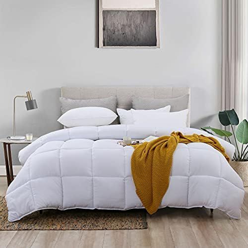 Down Alternative Comforter (White,King)-Ultra Soft Brushed Microfiber-Comforter Plush Mircofiber Com | Amazon (US)
