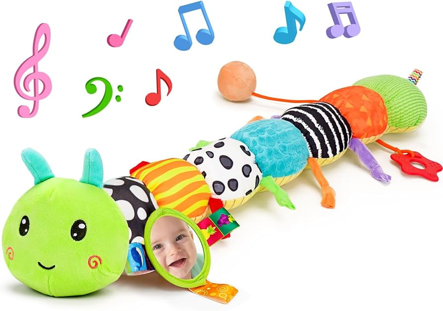 Baby Sensory Toy 0-6 Month Music Animal Stuffed Plush Caterpillar Toy for Infant 0-3-6 Month Tumm... | Amazon (US)