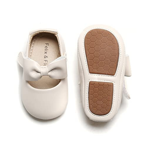 Felix & Flora Soft Sole Beige Baby Shoes - Infant Baby Walking Shoes Moccasinss Rubber Sole Crib Shoes(Beige,2-2.5 Years Toddler) | Amazon (US)