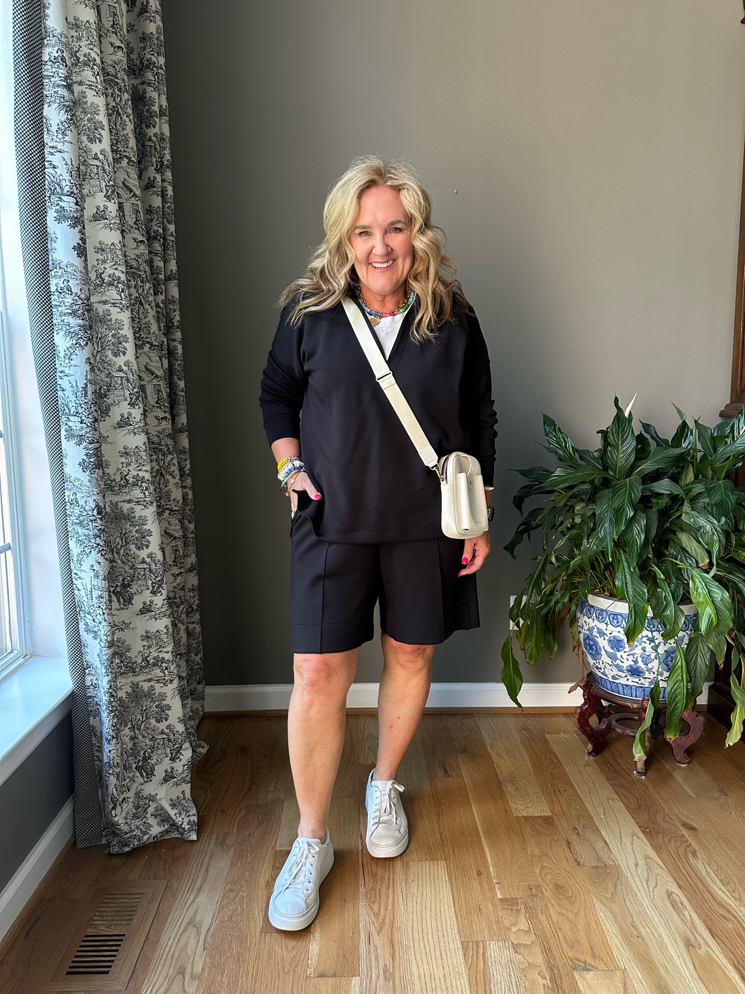 Air essentials but in shorts! Yes please! 

These are an 8” Bermuda shirt. Wearing an XL in these and the polo. Makes for a great casual outfit. 

Use my spanx code NANETTEXSPANX for 10% off! 

Travel outfit 

#LTKOver40 #LTKMidsize #LTKTravel