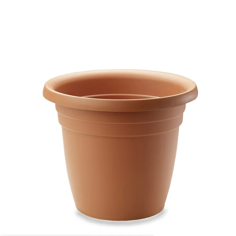 Crescent Garden In/Outdoor Emma Round Plastic Flower Pot Terracotta Colored Planter, 9 Inches | Walmart (US)