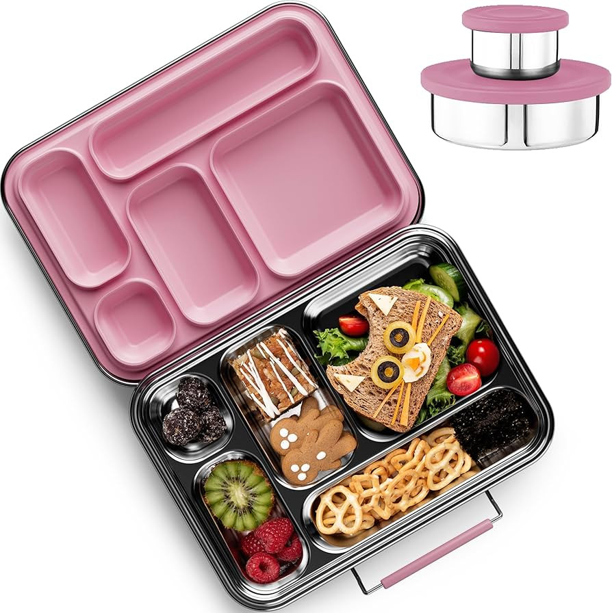 Stainless Steel Bento Box Kids, Kids Metal Bento Lunch Box BPA Free Lunch Box Containers 304 Stai... | Amazon (US)