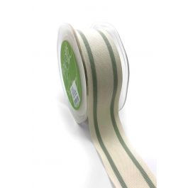 COTTON JADEITE GREEN STRIPE RIBBON- 1.5" X 20 YDS | Gatehouse No.1