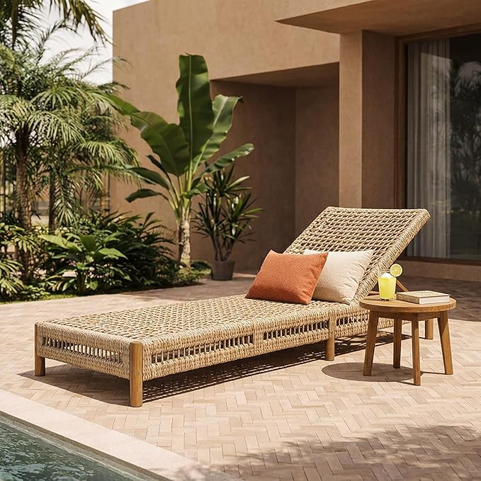 Christopher Knight Home Mercer Acacia Wood Chaise Lounge Chair Outdoor, Poolside Sun Lounger Recl... | Amazon (US)
