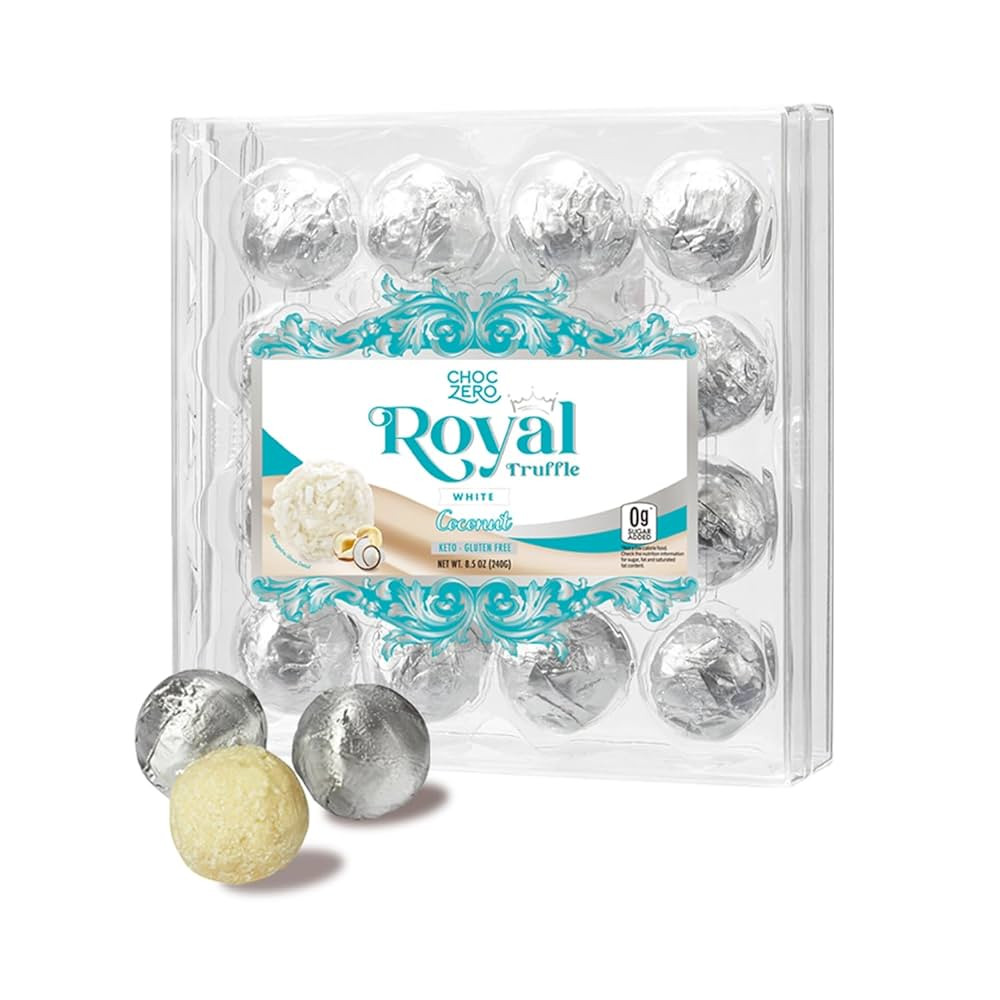 ChocZero Gluten Free Truffle - White Chocolate Coconut Royal - No Sugar Added, Keto Friendly Gift... | Amazon (US)