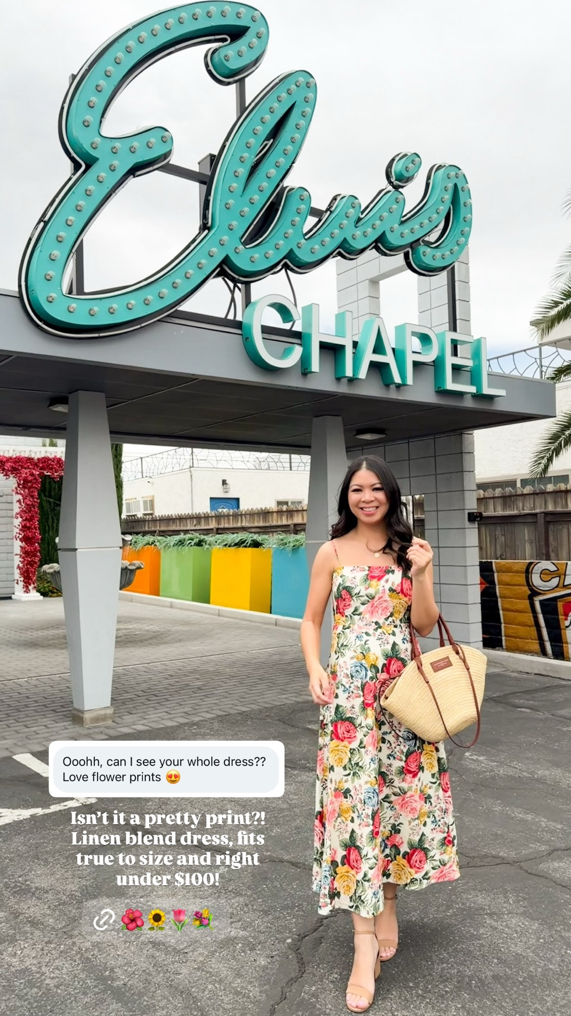 Floral linen blend dress that I wore as a wedding guest dress in Vegas! Wearing size small and fits true to size! 

#LTKootd #LTKTravel #LTKSeasonal