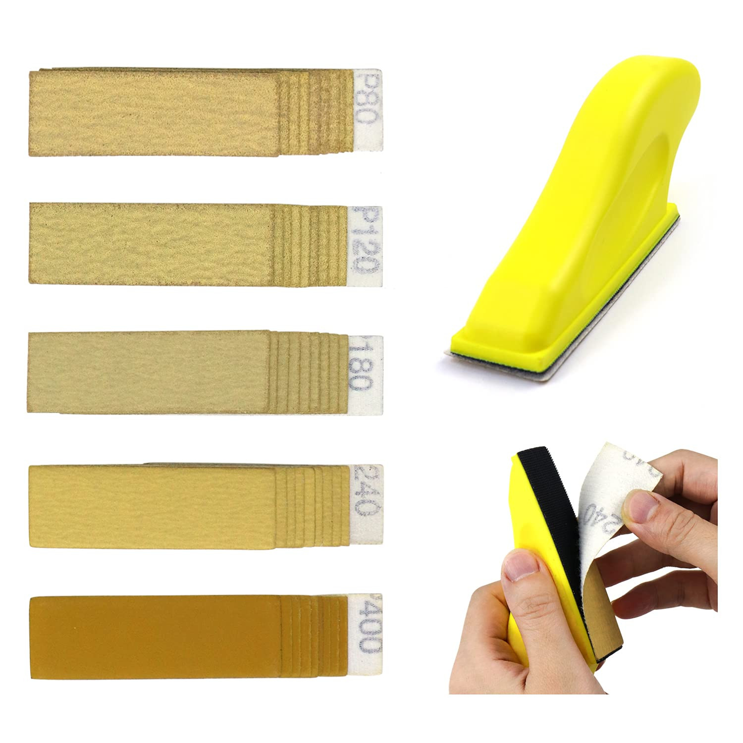 POLIWELL Micro Sander Kit 3.5” x 1” Mini Sander for Small Projects, Detail Handle Sanding Too... | Amazon (US)