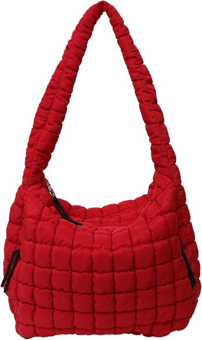 Quilted Tote Bag, Large Lightweight Quilted Bag Puffer Tote Bag Trendy Puffy Purse Hobo Bags for ... | Amazon (US)