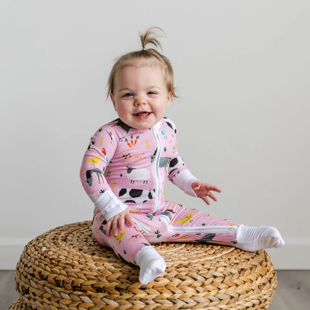 Pink Farm Animals Zippy | Little Sleepies