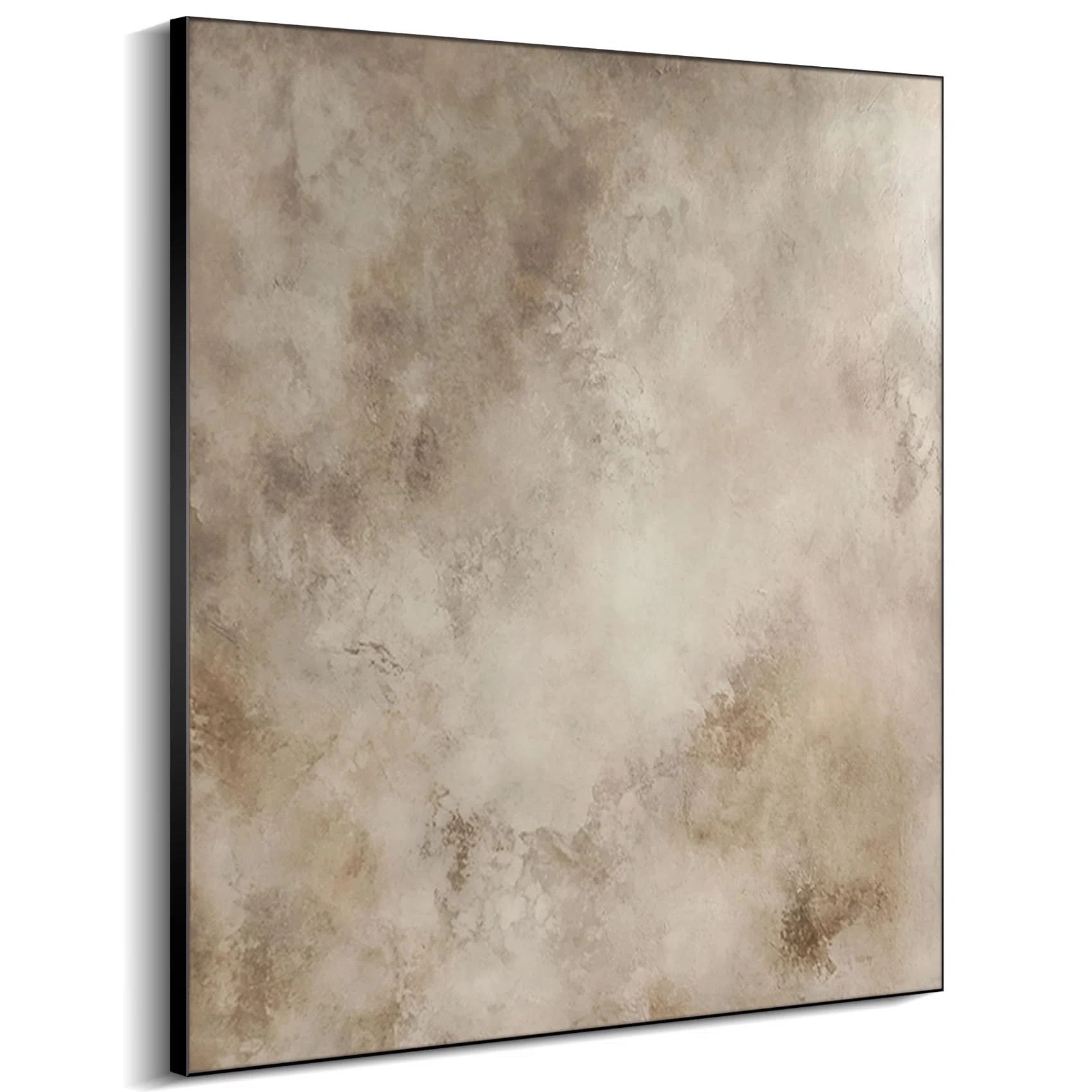 SIGNLEADER Abstract Beige and Taupe Marble Effect Illustrations Extra Large Framed Wall Art Print... | Wayfair North America