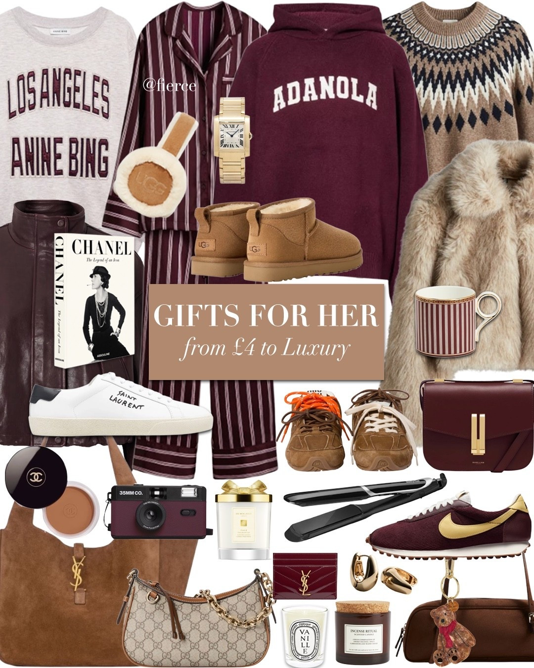 Christmas gifts for her from £4 to Luxury 🎄
Faux fur coat burgundy and yellow Nike Cortez Ysl sneakers Ugg classic mini boots Adanola burgundy hoodie Anine big cream and burgundy sweatshirt Ysl suede tote bag fair isle jumper tea/coffee mug burgundy reusable camera Miu Miu brown suede sneakers Ugg ear muffs hair straightener 

#LTKgiftguide #LTKuk #LTKfestive