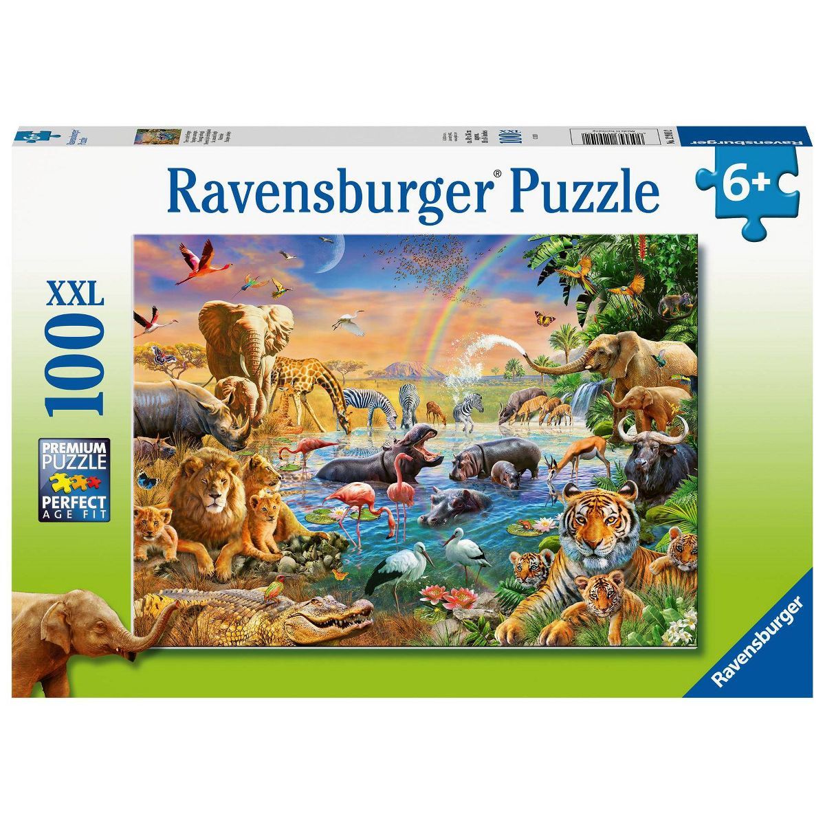 Ravensburger Savannah Jungle Waterhole XXL Jigsaw Puzzle - 100pc | Target