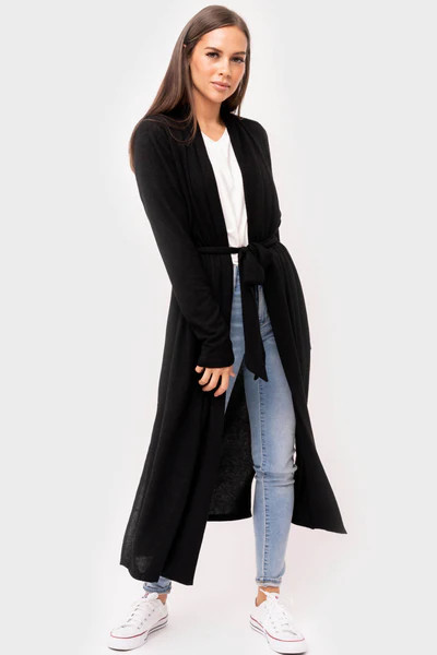Cozy Fleece Long Belted Cardigan | Gibsonlook