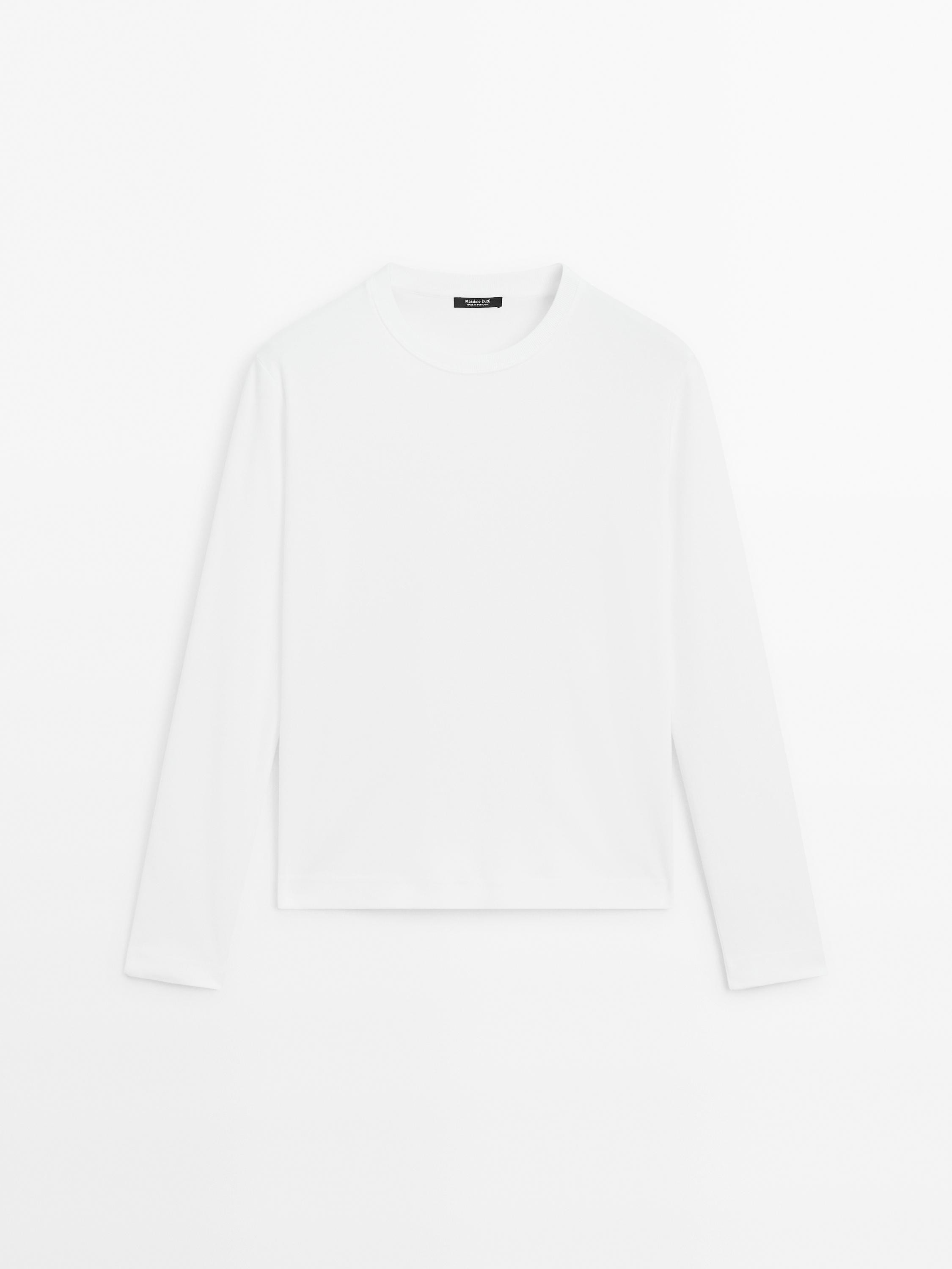 Koszulka z długim rękawem i ozdobnym szwem | Massimo Dutti PL