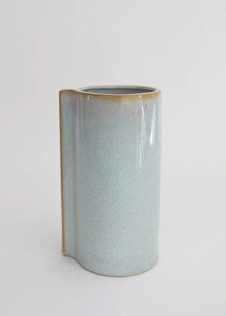 Slate Blue Grey Ceramic Cylinder | Shop Flower Vases at Afloral.com | Afloral