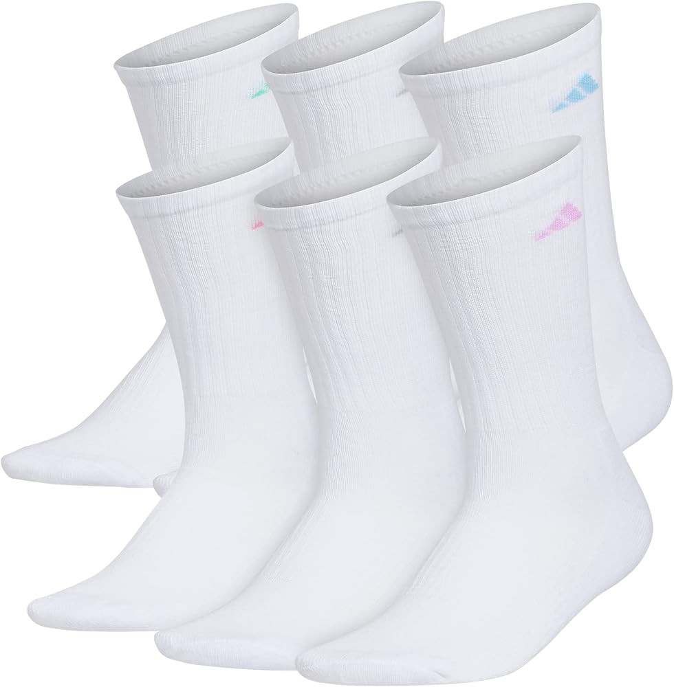 adidas Women's Athletic Cushioned 6-Pack Crew, Arch Support Socks for Women | Amazon (US)