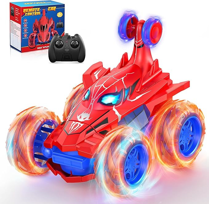 Remote Control Car RC Cars Toys,Cool Rechargeable Stunt RC Car with 360 Flips 4WD Wheel With Brig... | Amazon (US)