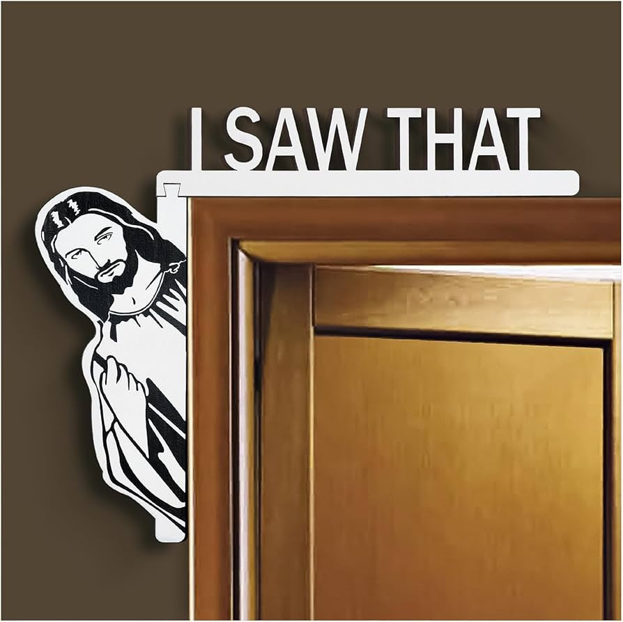 I Saw That Sign Jesus Door Frame Decor - Wood Funny Home Door Sitter Corner Decorations, Christma... | Amazon (US)