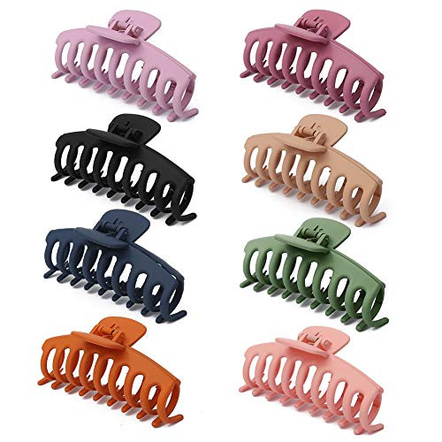 8 Pcs Hair Clips Large Claw Hair Clips for Thick Hair No Slip, Strong Hold Big Hair Claw Banana Hair | Amazon (US)