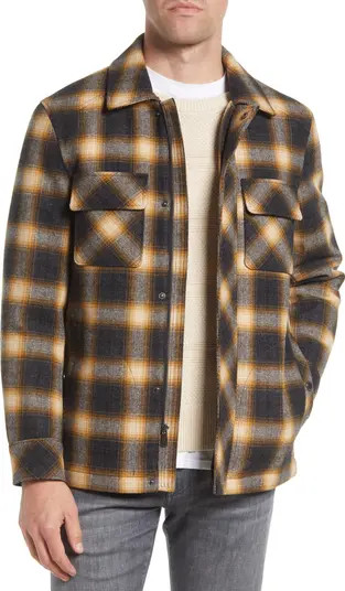 Boulder Plaid Water Resistant Wool Blend Shirt Jacket | Nordstrom