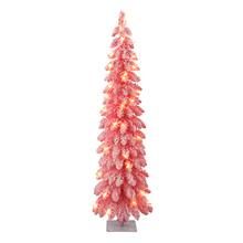 4ft. Pre-Lit Flocked Pink Alpine Artificial Christmas Tree, Clear Lights | Michaels Stores