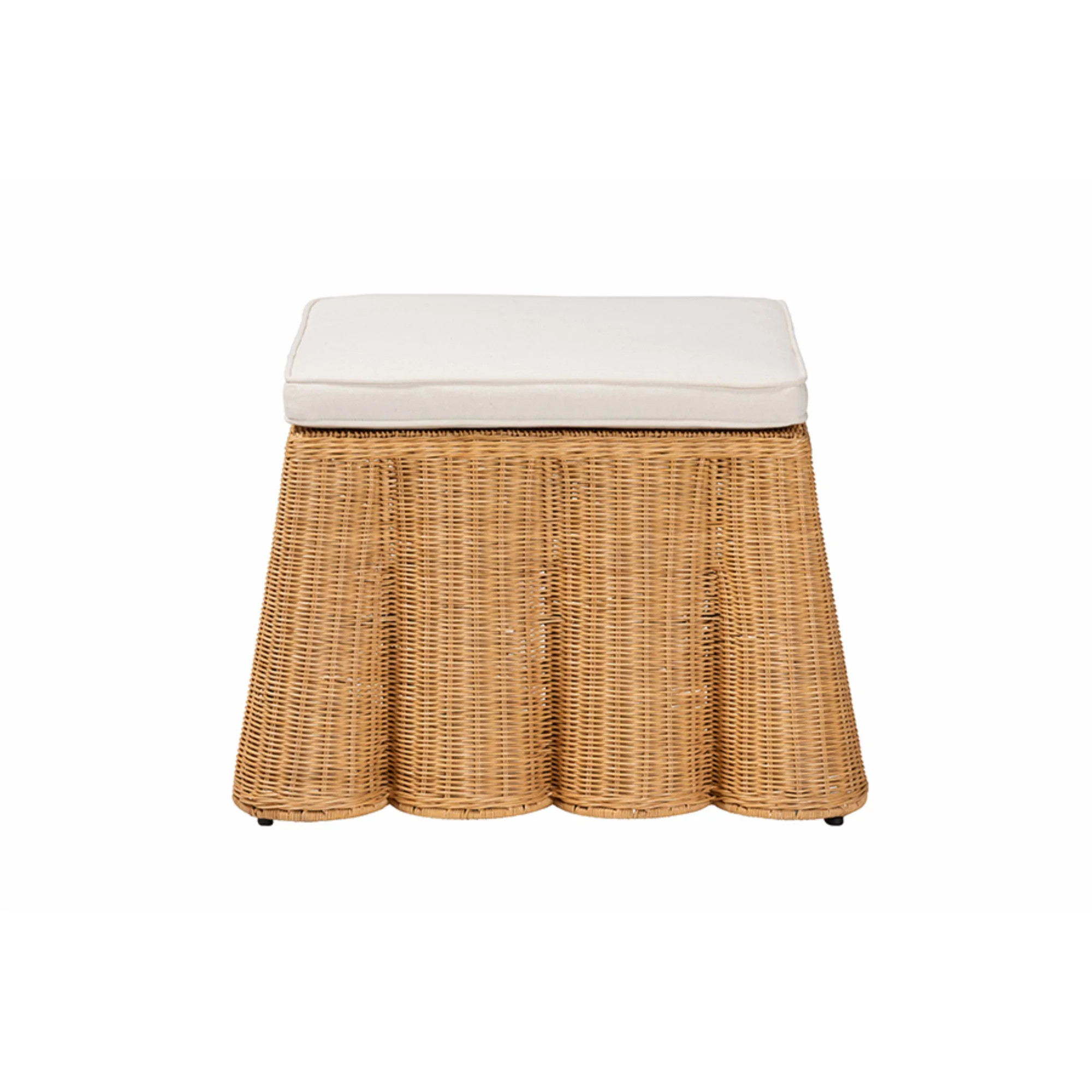 bali & pari Palm Bohemian Honey Scallop Rattan Ottoman | Walmart (US)