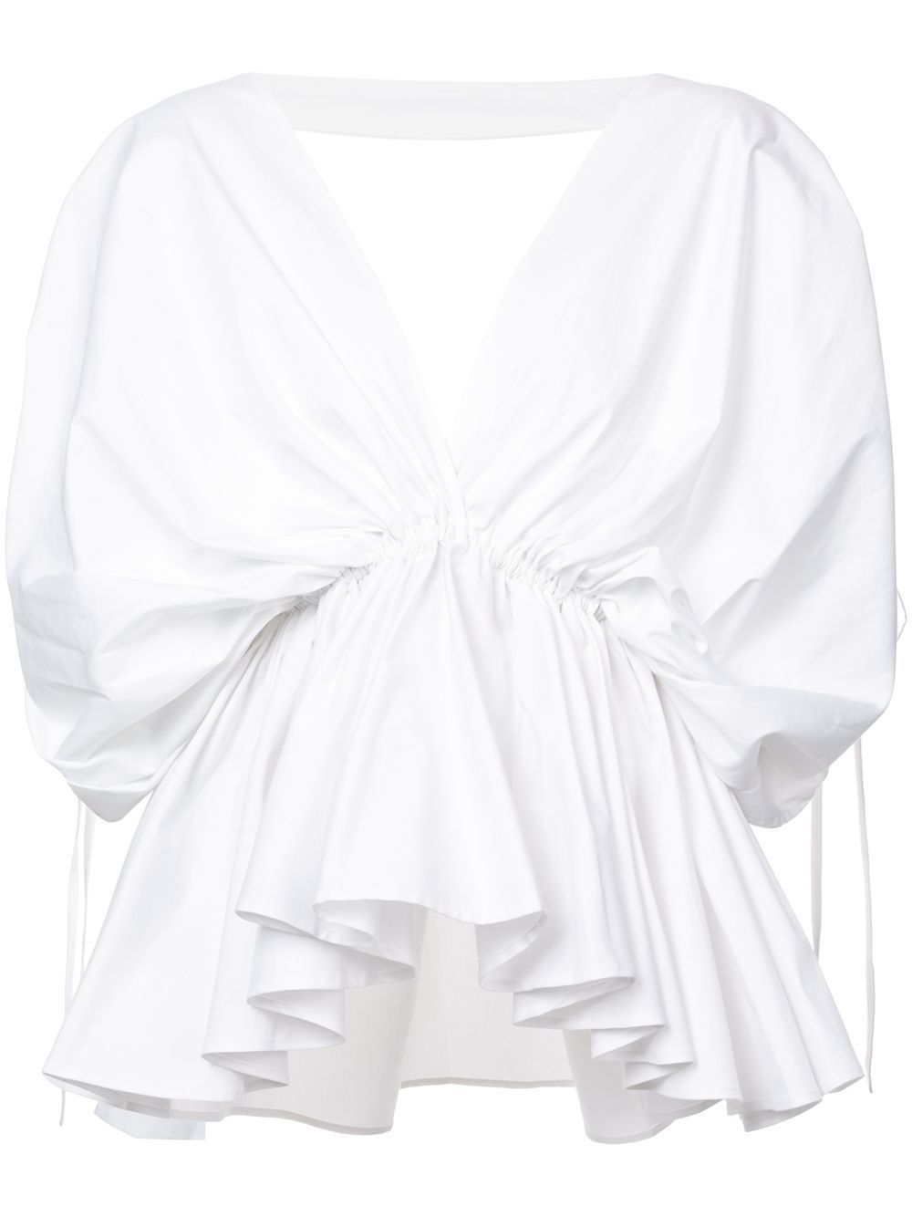 Leal Daccarett deep v-neck boxy blouse - White | FarFetch US