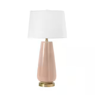 nuLOOM Alcona 28 in. Pink Ceramic Contemporary Table Lamp with Shade NPT71AA - The Home Depot | The Home Depot