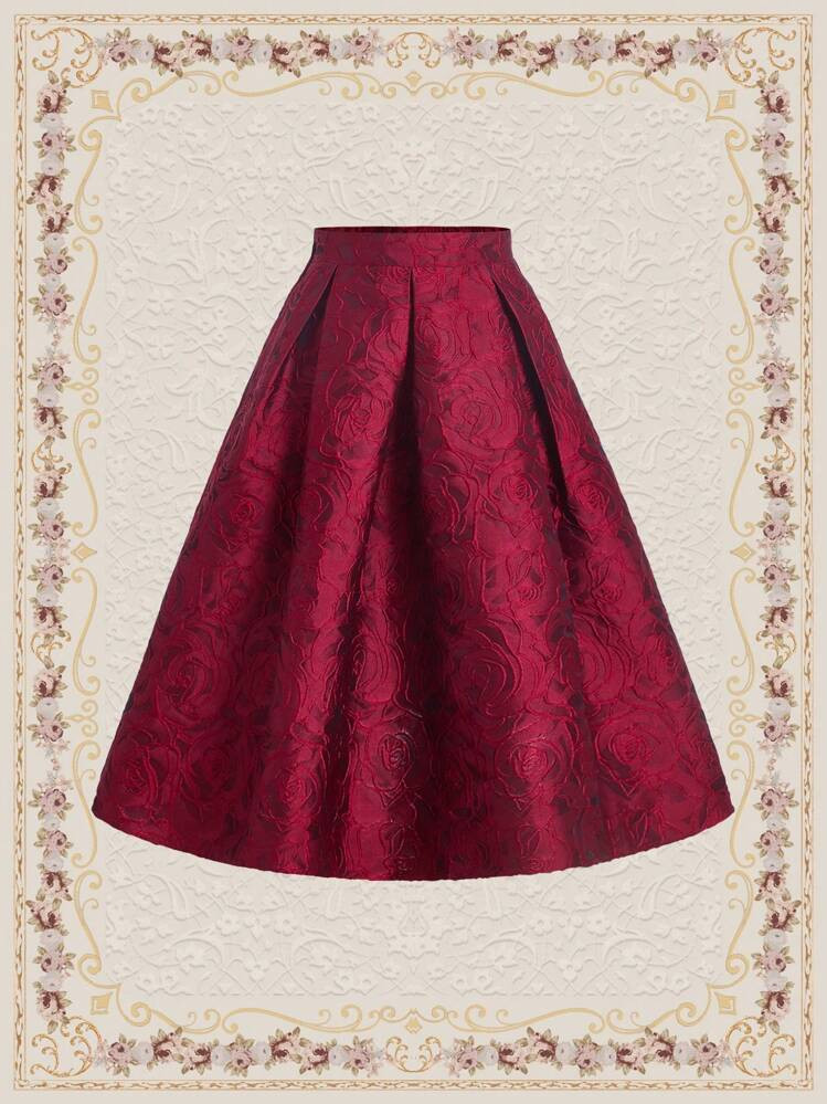 Vintamour Vintage Elegant Women's Floral Jacquard Skirt Club Women Outfits Concert Summer Women L... | SHEIN