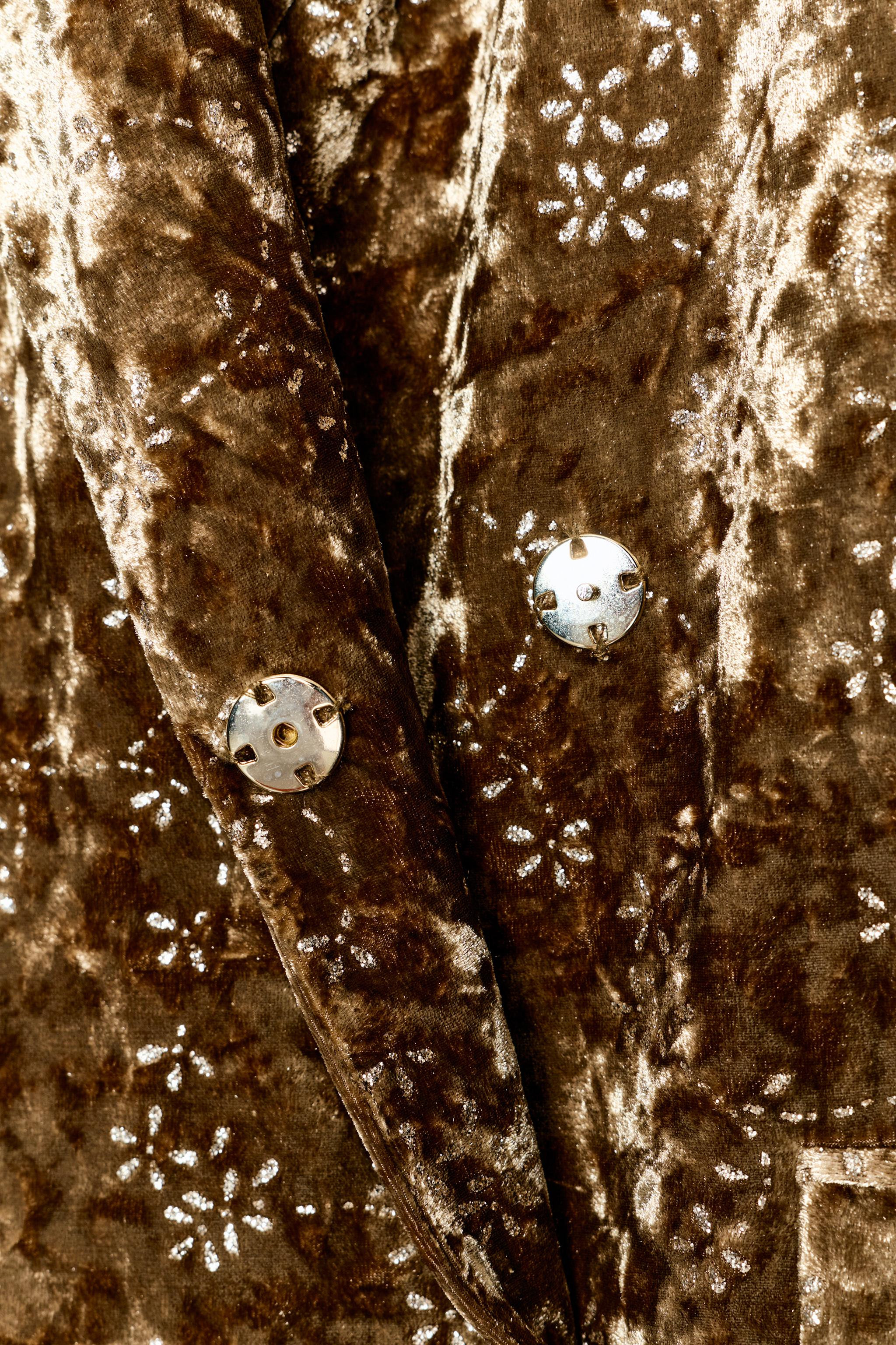 METALLIC THREAD VELVET BLAZER WITH BELT | Zara US