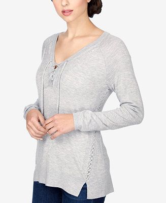 Lucky Brand Lace-Up Sweater | Macys (US)