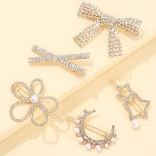 5pcs Rhinestone Hair Clip | SHEIN