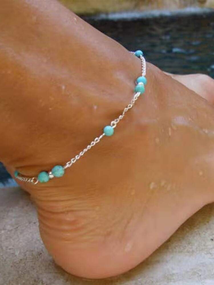 Turquoise Decor Anklet | SHEIN
