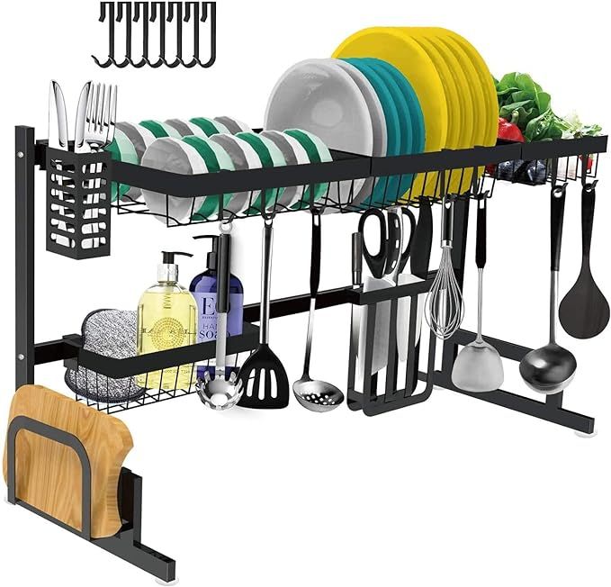 Dish Drying Rack Over The Sink -Adjustable Large Dish Rack Drainer for Kitchen Organization Stora... | Amazon (US)