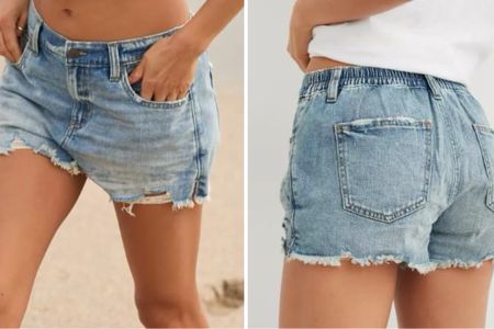 Oh, hello, denim shorts with an elastic waist!!! These look insanely comfy and also really cute. Perfect to throw on in hot weather (it's coming, friends)!! 25% off!!

#LTKSpringSale #LTKfindsunder50 #LTKsalealert