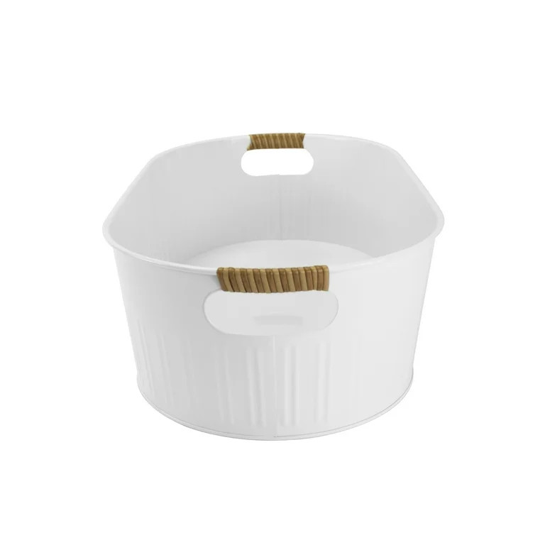 Better Homes & Gardens- White Medium Oval Galvanized Tub, 20.27 IN L x 11.22 IN W | Walmart (US)