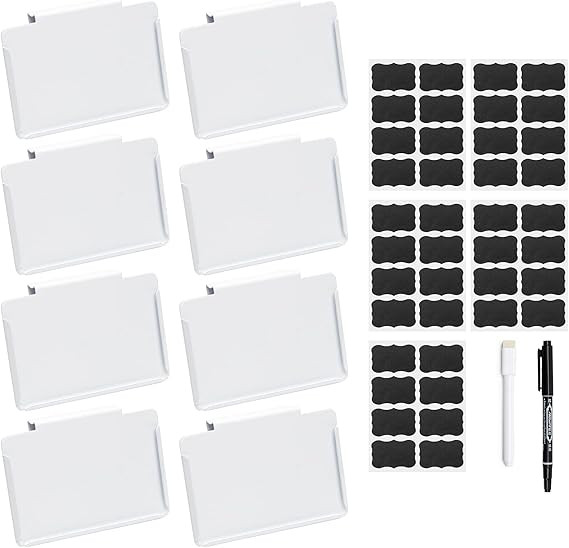 Basket Bin Labels Clip on Label 50 Pcs, Luxiv 8P Metal Basket Storage Bins Clip Labels Holders 40... | Amazon (US)