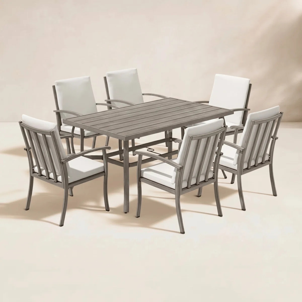 Birch Lane\u2122 Willesden Rectangular Aluminum Dining Set with Cushions & Reviews | Birch Lane | Birch Lane