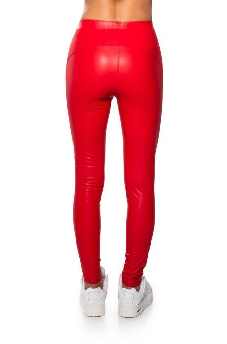RIO HIGH RISE LEGGING WITH 4 WAY STRETCH IN RED | AKIRA
